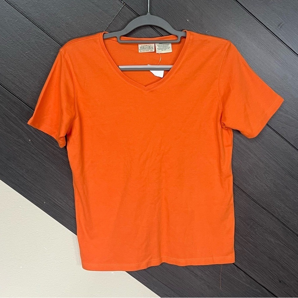 St.‎ John's Bay Vibrant Orange V-Neck Tee
